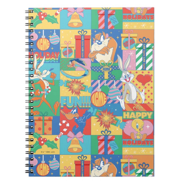 LOONEY TUNES™ | Happy Holidays Christmas Pattern Notebook (Front)