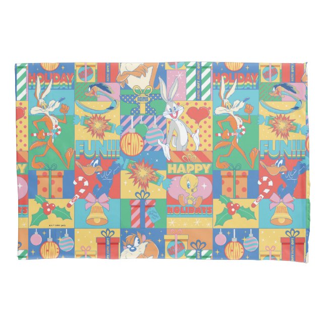 LOONEY TUNES™ | Happy Holidays Christmas Pattern Pillowcase (Front)