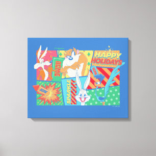 LOONEY TUNES™ Happy Holidays Pattern Canvas Print