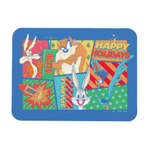 LOONEY TUNES™   Happy Holidays Pattern Magnet