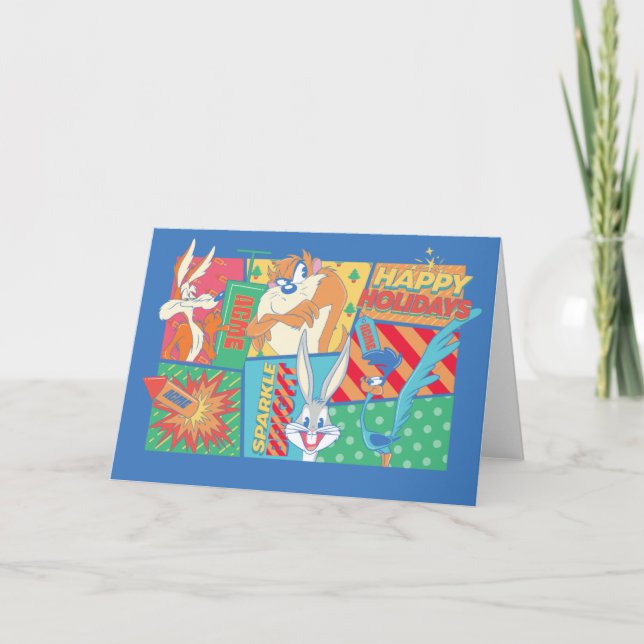 LOONEY TUNES™ | Happy Holidays Pattern Note Card (Front)