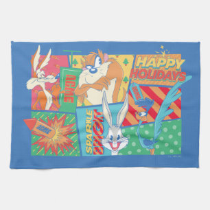 LOONEY TUNES™ Happy Holidays Pattern Tea Towel