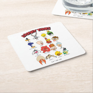 LOONEY TUNES™ Headshots Square Paper Coaster