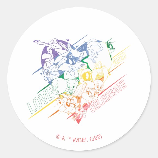 LOONEY TUNES™ - Love and Celebrate Classic Round Sticker (Front)