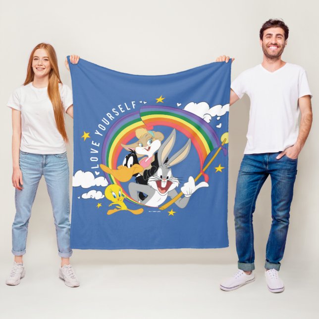 LOONEY TUNES™ - Love Yourself Pride Badge Fleece Blanket (In Situ)