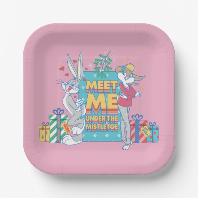 LOONEY TUNES™ | Meet Me Under the Mistletoe Paper Plate (Front)