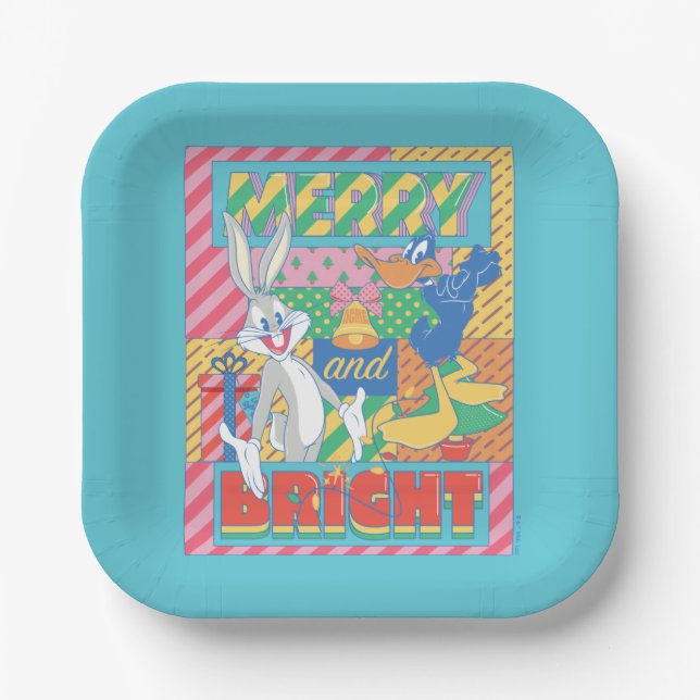 LOONEY TUNES™ | Merry and Bright Christmas Paper Plate (Front)