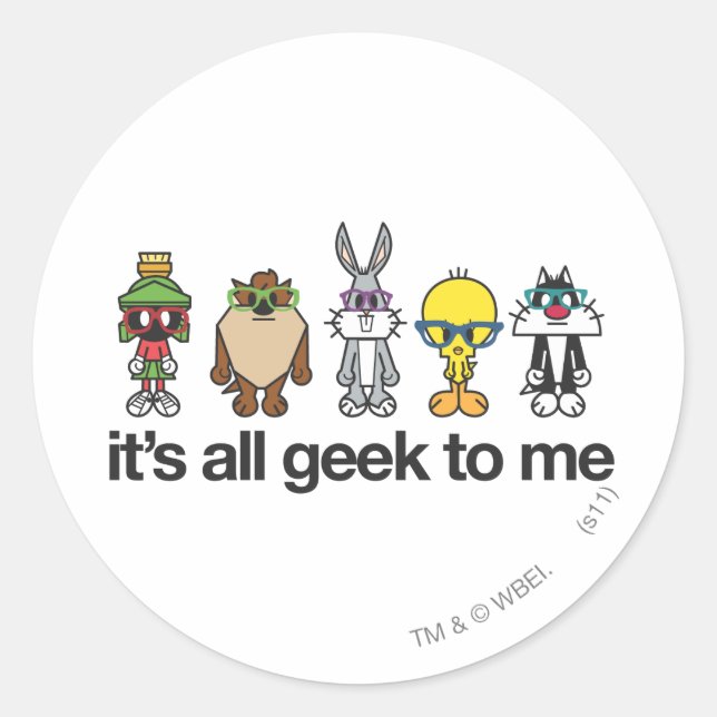 LOONEY TUNES™ Nerds - All Geek To Me Classic Round Sticker (Front)