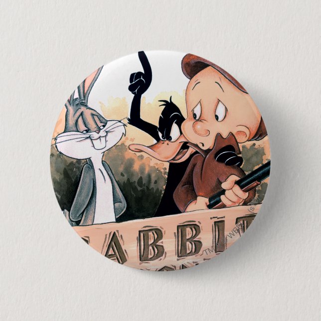 LOONEY TUNES™ Rabbit Seasoning 6 Cm Round Badge (Front)