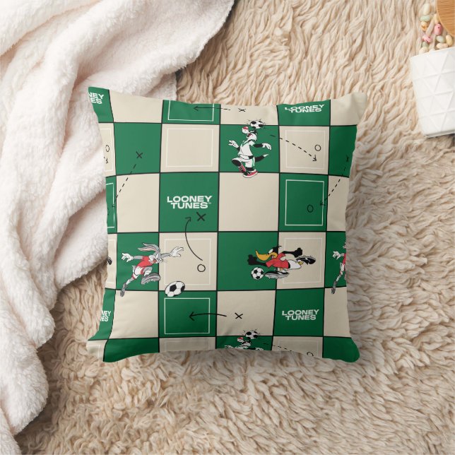 LOONEY TUNES™ Soccer Grid Pattern Cushion (Blanket)