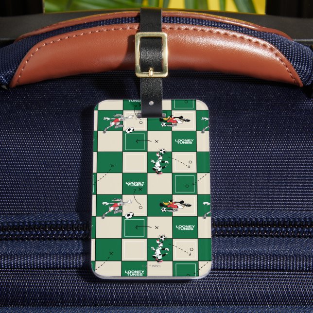 LOONEY TUNES™ Soccer Grid Pattern Luggage Tag (Front Insitu 2)