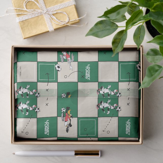 LOONEY TUNES™ Soccer Grid Pattern Tissue Paper (Gift)