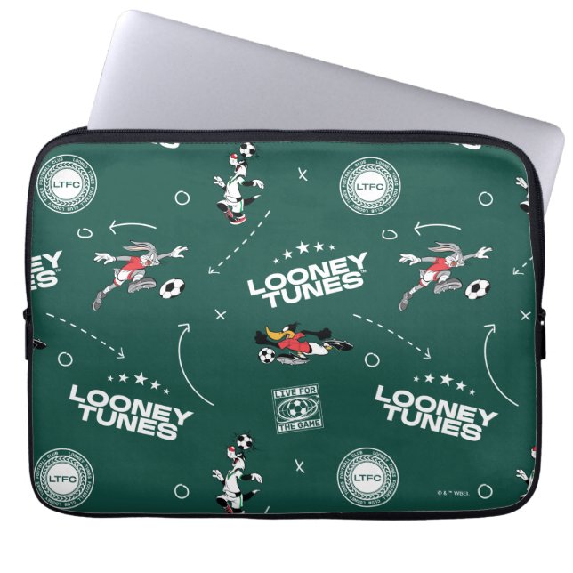 LOONEY TUNES™ Soccer Playbook Pattern Laptop Sleeve (Front)