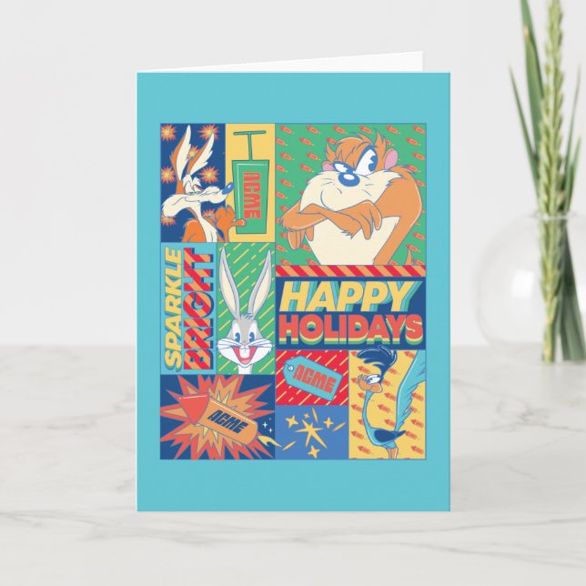 LOONEY TUNES™ | Sparkle Bright Happy Holidays Note Card (Front)