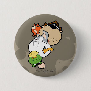 LOONEY TUNES™ Stylised Big Heads 6 Cm Round Badge