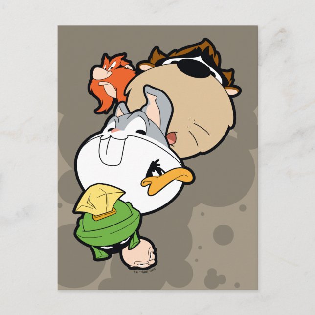 LOONEY TUNES™ Stylised Big Heads Postcard (Front)