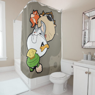 LOONEY TUNES™ Stylised Big Heads Shower Curtain