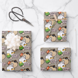 LOONEY TUNES™ Stylised Big Heads Wrapping Paper Sheet