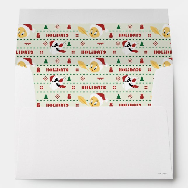 LOONEY TUNES™ SYLVESTER™ & TWEETY™ Holiday Pattern Envelope (Back (Bottom))