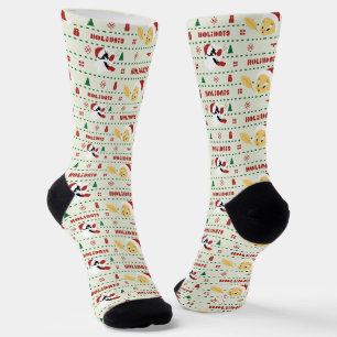 LOONEY TUNES™ SYLVESTER™ & TWEETY™ Holiday Pattern Socks