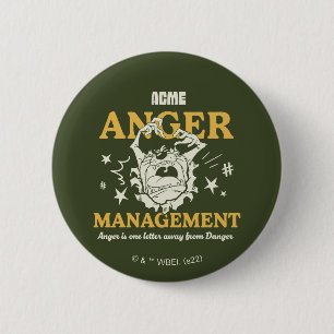 LOONEY TUNES™  TAZ™ ACME Anger Management 6 Cm Round Badge