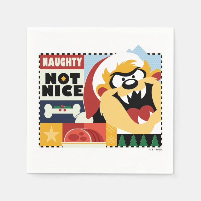 LOONEY TUNES™ TAZ™ Naughty Not Nice Napkin (Front)