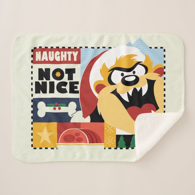 LOONEY TUNES™ TAZ™ Naughty Not Nice Sherpa Blanket (Front (Horizontal))