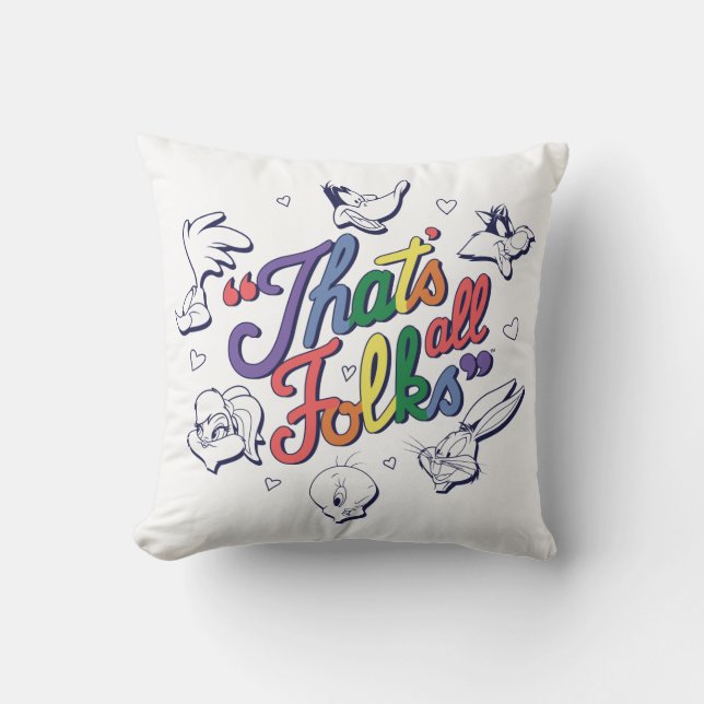 LOONEY TUNES™ - That's All Folks! Pride Badge Cushion (Front)