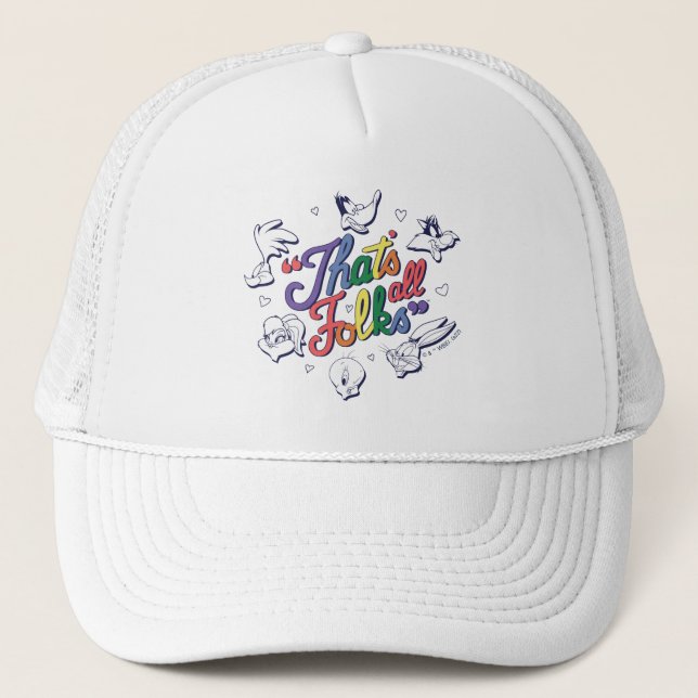 LOONEY TUNES™ - That's All Folks! Pride Badge Trucker Hat (Front)