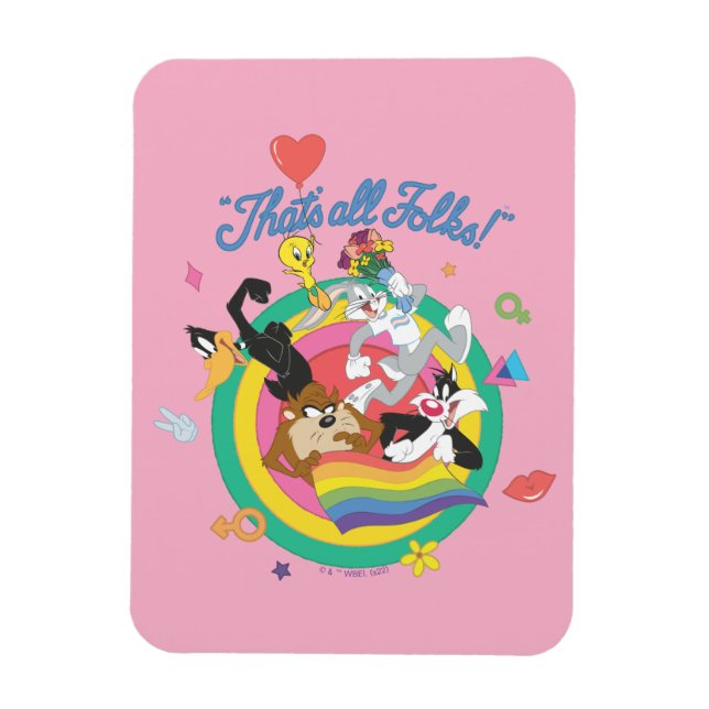 LOONEY TUNES™ - That's All Folks! Pride Bullseye Magnet (Vertical)