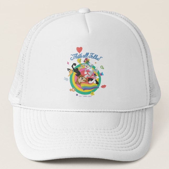 LOONEY TUNES™ - That's All Folks! Pride Bullseye Trucker Hat (Front)