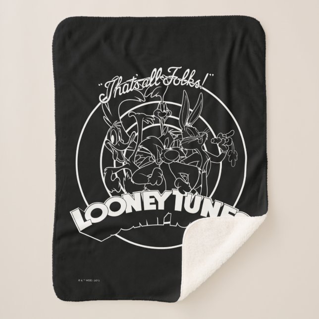 LOONEY TUNES™ THAT'S ALL FOLKS!™ SHERPA BLANKET (Front)