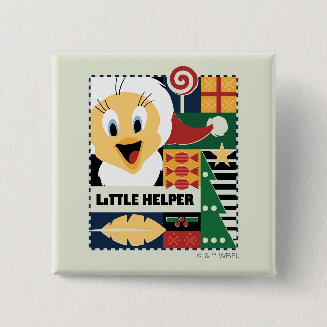 LOONEY TUNES™ TWEETY™ Little Helper 15 Cm Square Badge (Front)