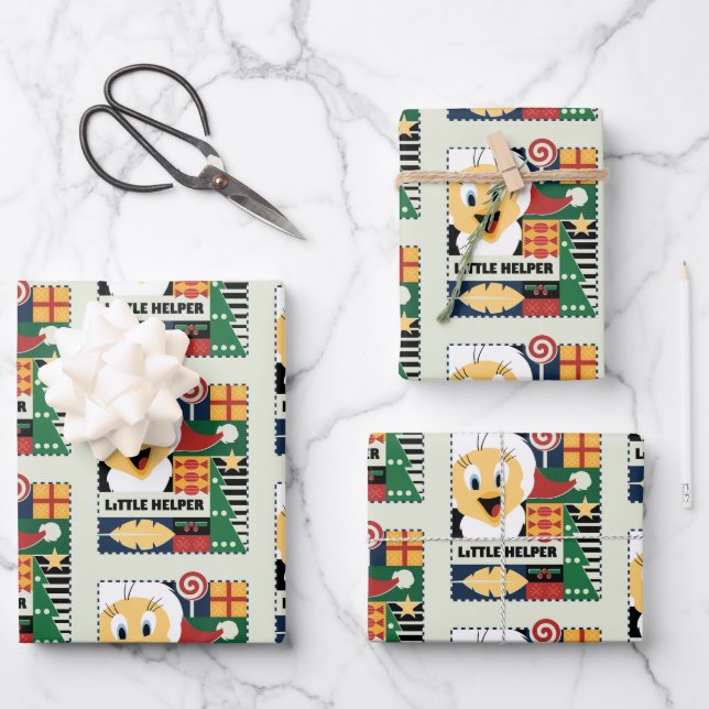 LOONEY TUNES™ TWEETY™ Little Helper Wrapping Paper Sheet (Front)