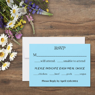 Loons Sundet Blue RSVP Card