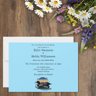 Loons Sunset Blue Invitation