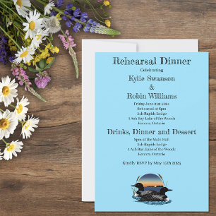 Loons Sunset Blue Invitation