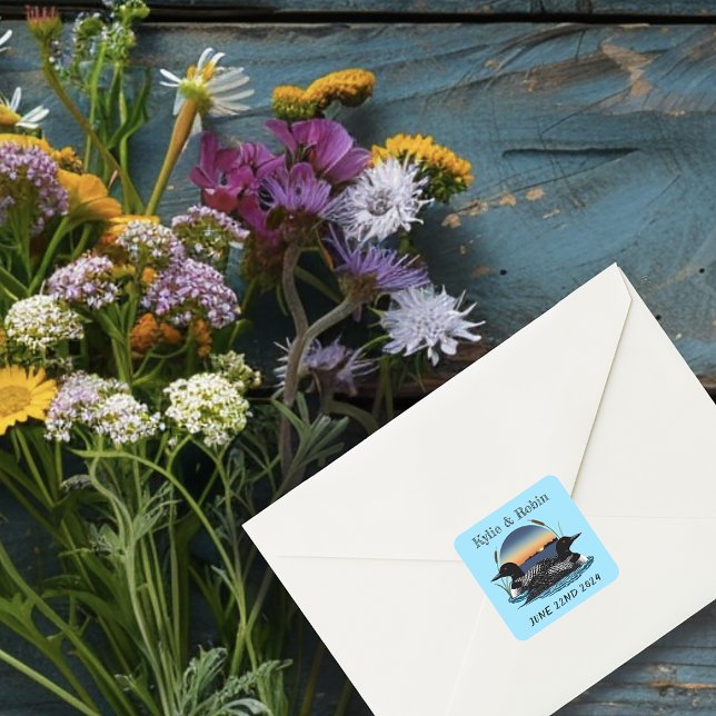 Loons Sunset Blue Square Sticker (Creator Uploaded)