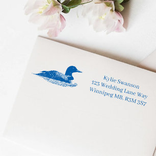 Loons Sunset BluevWedding Self-inking Stamp
