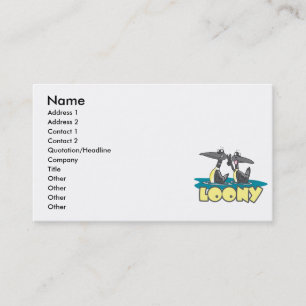 loony loons bird cartoon business card