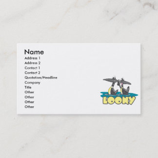 loony loons bird cartoon business card