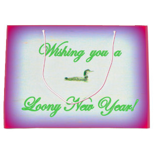 loony new year wishes large gift bag