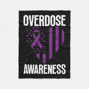 Loop For Drug Addiction Awareness On American Flag Fleece Blanket
