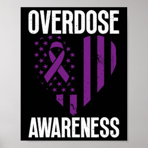 Loop For Drug Addiction Awareness On American Flag Poster