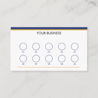 Loop Ten Navy Gold 10 Stamp Customer Loyalty Business Card