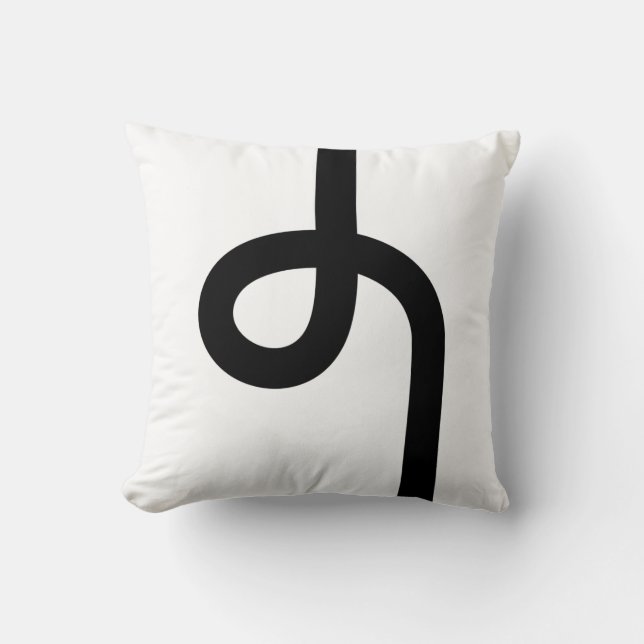 Looped Line - Black on White Cushion (Front)
