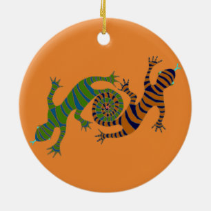 looping lizards ceramic ornament