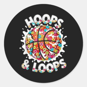 Loops Hoops Basketball Slam Dunk Colourful Classic Round Sticker