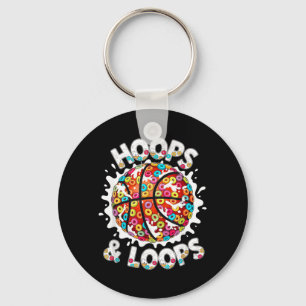 Loops Hoops Basketball Slam Dunk Colourful Key Ring