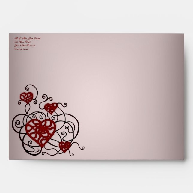 Loopy Love Heart Trellis Envelope (Front)